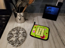 Load image into Gallery viewer, Letter H Monogram - Lime Green Pot Holders - Set of 2 - Heat-Resistant Kitchen Essentials CJ1010-HPTHD