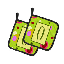 Load image into Gallery viewer, Letter O Monogram - Lime Green Pot Holders - Set of 2 - Heat-Resistant Kitchen Essentials CJ1010-OPTHD