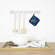 Load image into Gallery viewer, Letter W Initial Monogram - Blue Swirls Pot Holders - Set of 2 - Heat-Resistant Kitchen Essentials CJ1011-WPTHD