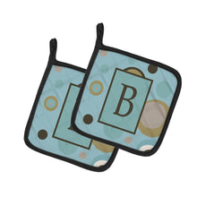 Load image into Gallery viewer, Monogram - Initial B Blue Dots Pot Holders - Set of 2 - Heat-Resistant Kitchen Essentials CJ1013-BPTHD