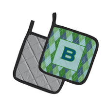 Load image into Gallery viewer, Monogram - Initial B Blue Argoyle Pot Holders - Set of 2 - Heat-Resistant Kitchen Essentials CJ1020-BPTHD