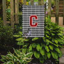 Load image into Gallery viewer, Houndstooth Black Initial  C Monogram Initial Garden Flag – Decorative Outdoor Yard Flag CJ1021