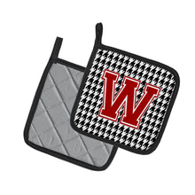 Load image into Gallery viewer, Letter W Monogram - Houndstooth Black Pot Holders - Set of 2 - Heat-Resistant Kitchen Essentials CJ1021-WPTHD