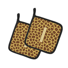 Load image into Gallery viewer, Monogram Initial I Giraffe Pot Holders - Set of 2 - Heat-Resistant Kitchen Essentials CJ1025-IPTHD
