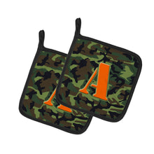 Load image into Gallery viewer, Letter A Monogram - Camo Green Pot Holders - Set of 2 - Heat-Resistant Kitchen Essentials CJ1030-APTHD