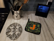 Load image into Gallery viewer, Letter J Monogram - Camo Green Pot Holders - Set of 2 - Heat-Resistant Kitchen Essentials CJ1030-JPTHD