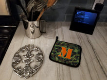 Load image into Gallery viewer, Letter M Monogram - Camo Green Pot Holders - Set of 2 - Heat-Resistant Kitchen Essentials CJ1030-MPTHD