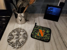 Load image into Gallery viewer, Letter N Monogram - Camo Green Pot Holders - Set of 2 - Heat-Resistant Kitchen Essentials CJ1030-NPTHD