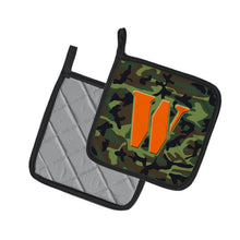 Load image into Gallery viewer, Letter W Monogram - Camo Green Pot Holders - Set of 2 - Heat-Resistant Kitchen Essentials CJ1030-WPTHD