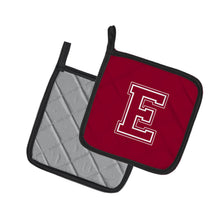 Load image into Gallery viewer, Monogram Initial E Maroon and White Pot Holders - Set of 2 - Heat-Resistant Kitchen Essentials CJ1032-EPTHD
