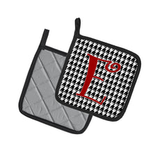 Load image into Gallery viewer, Monogram Initial E Houndstooth Black Pot Holders - Set of 2 - Heat-Resistant Kitchen Essentials CJ1035-EPTHD