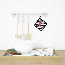Load image into Gallery viewer, Monogram Initial C  Zebra Stripe and Pink Pot Holders - Set of 2 - Heat-Resistant Kitchen Essentials CJ1037-CPTHD