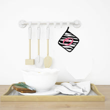 Load image into Gallery viewer, Monogram Initial O Zebra Stripe and Pink Pot Holders - Set of 2 - Heat-Resistant Kitchen Essentials CJ1037-OPTHD