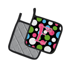 Load image into Gallery viewer, Monogram Initial E Polkadots and Pink Pot Holders - Set of 2 - Heat-Resistant Kitchen Essentials CJ1038-EPTHD