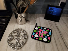 Load image into Gallery viewer, Monogram Initial H Polkadots and Pink Pot Holders - Set of 2 - Heat-Resistant Kitchen Essentials CJ1038-HPTHD