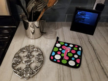 Load image into Gallery viewer, Monogram Initial I Polkadots and Pink Pot Holders - Set of 2 - Heat-Resistant Kitchen Essentials CJ1038-IPTHD