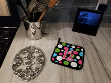 Load image into Gallery viewer, Monogram Initial K Polkadots and Pink Pot Holders - Set of 2 - Heat-Resistant Kitchen Essentials CJ1038-KPTHD