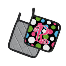 Load image into Gallery viewer, Monogram Initial R Polkadots and Pink Pot Holders - Set of 2 - Heat-Resistant Kitchen Essentials CJ1038-RPTHD