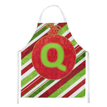 Load image into Gallery viewer, Christmas Oranment Holiday Initial Letter Q Apron – Artist-Designed Kitchen, BBQ &amp; Craft Apron CJ1039-QAPRON