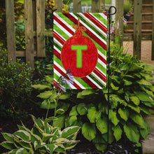 Load image into Gallery viewer, Christmas Oranment Holiday Letter T Monogram Initial Garden Flag - Outdoor Decorative Yard Flag CJ1039