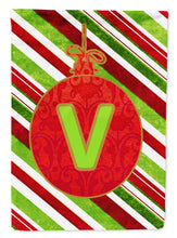 Load image into Gallery viewer, Christmas Oranment Holiday Letter V Monogram Initial Garden Flag - Outdoor Decorative Yard Flag CJ1039
