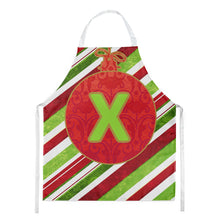 Load image into Gallery viewer, Christmas Oranment Holiday Initial Letter X Apron – Artist-Designed Kitchen, BBQ &amp; Craft Apron CJ1039-XAPRON