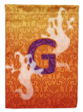 Load image into Gallery viewer, Halloween Ghost Letter G Monogram Initial Flag Canvas House Size