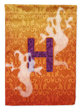 Load image into Gallery viewer, Halloween Ghost Letter H Monogram Initial Flag Canvas House Size