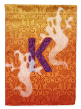Load image into Gallery viewer, Halloween Ghost Letter K Monogram Initial Flag Canvas House Size