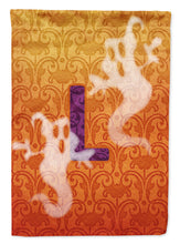 Load image into Gallery viewer, Halloween Ghost Letter L Monogram Initial Garden Flag - Outdoor Decorative Yard Flag CJ1040