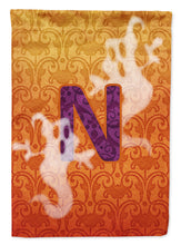 Load image into Gallery viewer, Halloween Ghost Letter N Monogram Initial Flag Canvas House Size