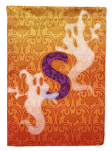 Load image into Gallery viewer, Halloween Ghost Letter S Monogram Initial Garden Flag - Outdoor Decorative Yard Flag CJ1040