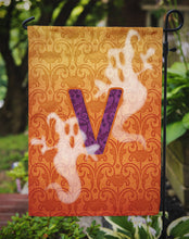 Load image into Gallery viewer, Halloween Ghost Letter V Monogram Initial Garden Flag - Outdoor Decorative Yard Flag CJ1040