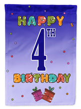Load image into Gallery viewer, Happy 4th Birthday Garden Flag - Outdoor Decorative Yard Flag CJ1095GF