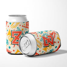 Load image into Gallery viewer, Letter Z Retro Teal Orange Musical Instruments Initial Can or Bottle Hugger CJ2001-ZCC