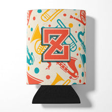 Load image into Gallery viewer, Letter Z Retro Teal Orange Musical Instruments Initial Can or Bottle Hugger CJ2001-ZCC