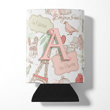 Load image into Gallery viewer, Letter A Love in Paris Pink Can or Bottle Hugger CJ2002-ACC