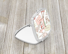 Load image into Gallery viewer, Letter E Love in Paris Pink Compact Mirror – Stylish Purse Mirror with Artistic Covers CJ2002-ESCM