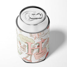 Load image into Gallery viewer, Letter H Love in Paris Pink Can or Bottle Hugger CJ2002-HCC
