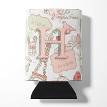 Load image into Gallery viewer, Letter H Love in Paris Pink Can or Bottle Hugger CJ2002-HCC