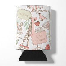 Load image into Gallery viewer, Letter J Love in Paris Pink Can or Bottle Hugger CJ2002-JCC