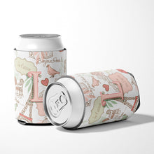 Load image into Gallery viewer, Letter L Love in Paris Pink Can or Bottle Hugger CJ2002-LCC