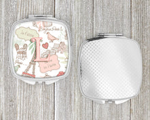 Load image into Gallery viewer, Letter L Love in Paris Pink Compact Mirror – Stylish Purse Mirror with Artistic Covers CJ2002-LSCM