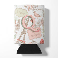 Load image into Gallery viewer, Letter Q Love in Paris Pink Can or Bottle Hugger CJ2002-QCC