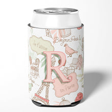 Load image into Gallery viewer, Letter R Love in Paris Pink Can or Bottle Hugger CJ2002-RCC