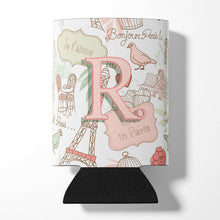 Load image into Gallery viewer, Letter R Love in Paris Pink Can or Bottle Hugger CJ2002-RCC