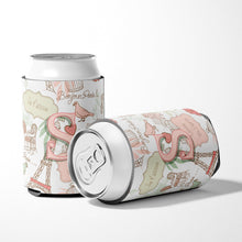 Load image into Gallery viewer, Letter S Love in Paris Pink Can or Bottle Hugger CJ2002-SCC