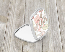 Load image into Gallery viewer, Letter U Love in Paris Pink Compact Mirror – Stylish Purse Mirror with Artistic Covers CJ2002-USCM