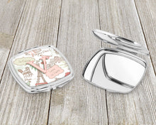 Load image into Gallery viewer, Letter V Love in Paris Pink Compact Mirror – Stylish Purse Mirror with Artistic Covers CJ2002-VSCM