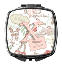 Load image into Gallery viewer, Letter X Love in Paris Pink Compact Mirror – Stylish Purse Mirror with Artistic Covers CJ2002-XSCM